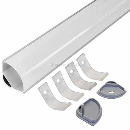 Aluminum Profile for LED Strip, Angle profile - 2000 mm Length, Mat