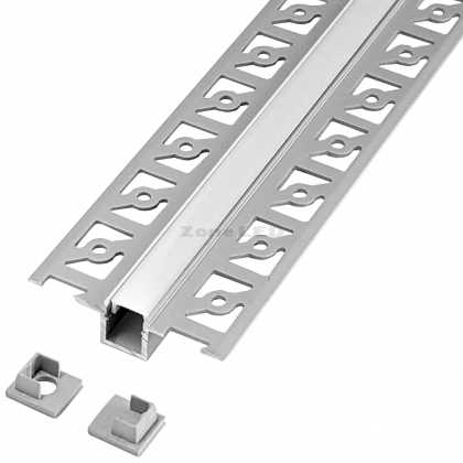 Aluminum profile for LED strip for recessed mounting narrow- 2000 mm length mat