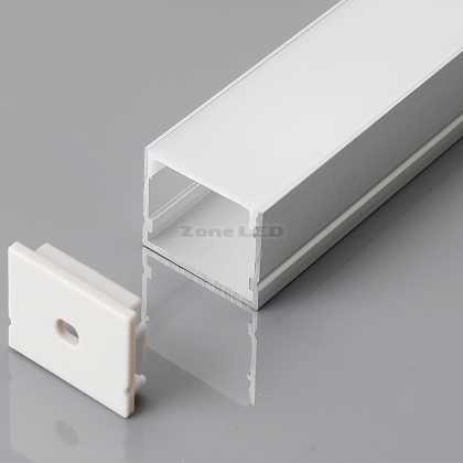 Aluminum Profile 2000 x 30 x 20mm Milky Cover 