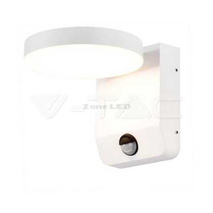 17W LED Wall Light White With Sensor Body Round 3000K IP65