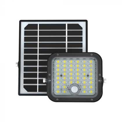 10W LED Solar Floodlight Cube 6000K Black housing with motion sensor