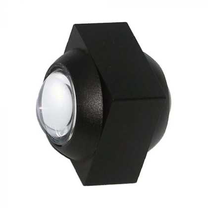 2W LED-Wandleuchte Up & Down, 3000 K, Schwarzes Gehäuse, IP54