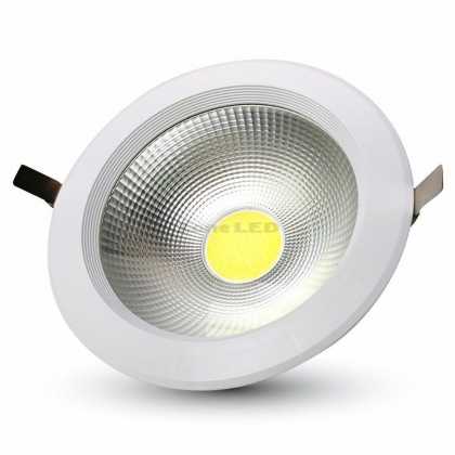 30W LED COB Einbaustrahler Reflektor Weiss Körper  Tageslicht 4500K 