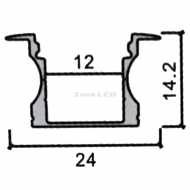 Aluminium Profile  2000*23mm*15.5mm-Milky