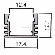 Aluminium Profile 2000*17.4mm*12.1mm -Milky