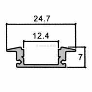 Aluminium Profil 2000*24.7mm*7mm -Мatt