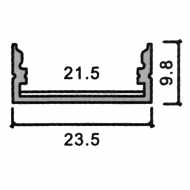 Aluminium Profile  2000*23.5mm*10mm -Мilky