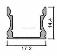 Aluminium Profile  2000*17.2mm*15.5mm -Мilky