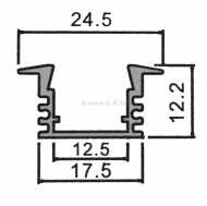 Aluminium Profile  2000*24.5mm*12.2mm -Мilky