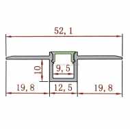 Aluminum profile for LED strip for recessed mounting narrow- 2000 mm length mat