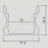 Led Aluminium Profil  2000X17.2X15.5  Matt Weiss Gehause