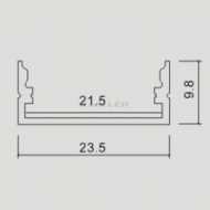 Led Aluminium Profil  2000X23.5X10.4 Matt Weiss Gehause