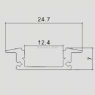 Led Aluminium Profil  2000X24.7X7 Matt Weiss Gehause