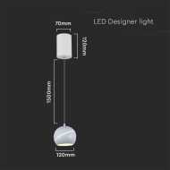 8.5W LED Hanging Lamp Φ100 White Body 3000K