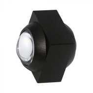 2W LED Wall Light Up & Down 4000K Black Body IP54