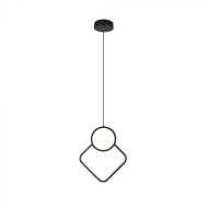 12W LED Designer Metal Hanging Lamp 280 x 1800mm Black Body 3000K