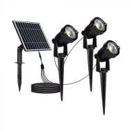 3x1.2W LED Solar Spike Black Body 3000K IP65