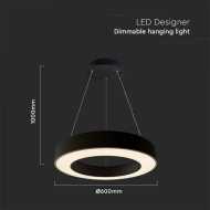 50W LED Designer Hanging Light Triac Dimmable 4000K Black  Body