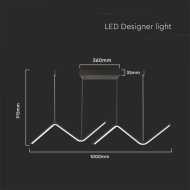 12W LED-Designer-Hängeleuchte Curve Schwarz 4000K