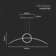 36W LED-Designer-Hängeleuchte Schwarz 4000K