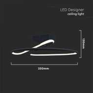 20W LED Designer Light Round Black 4000K