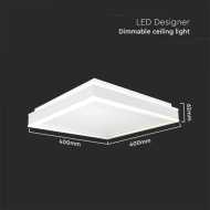 38W LED Designer Deckenleuchte Quadratisch Weiß 4000K