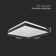 38W LED Designer Deckenleuchte Quadratisch Schwarz 4000K