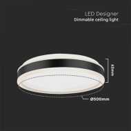 42W LED Designer Deckenleuchte Rund Schwarz 4000K