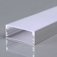 LED Strip Mounting Kit With Diffuser Aluminum 2000 x 50 x 20mm Silver Body